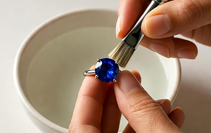 A woman wearing elegant spinel earrings