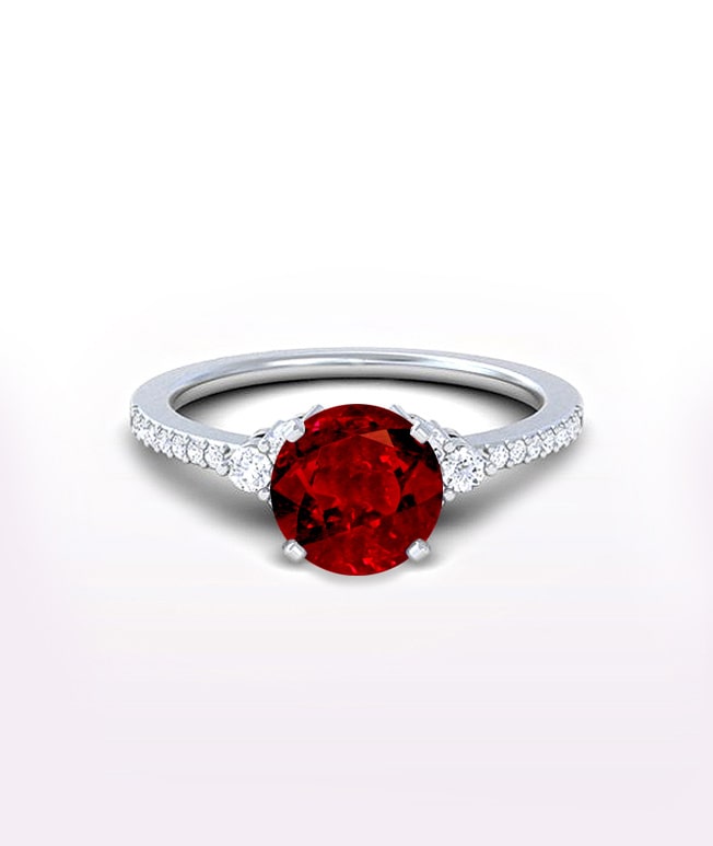 Ruby Side Stone RIngs