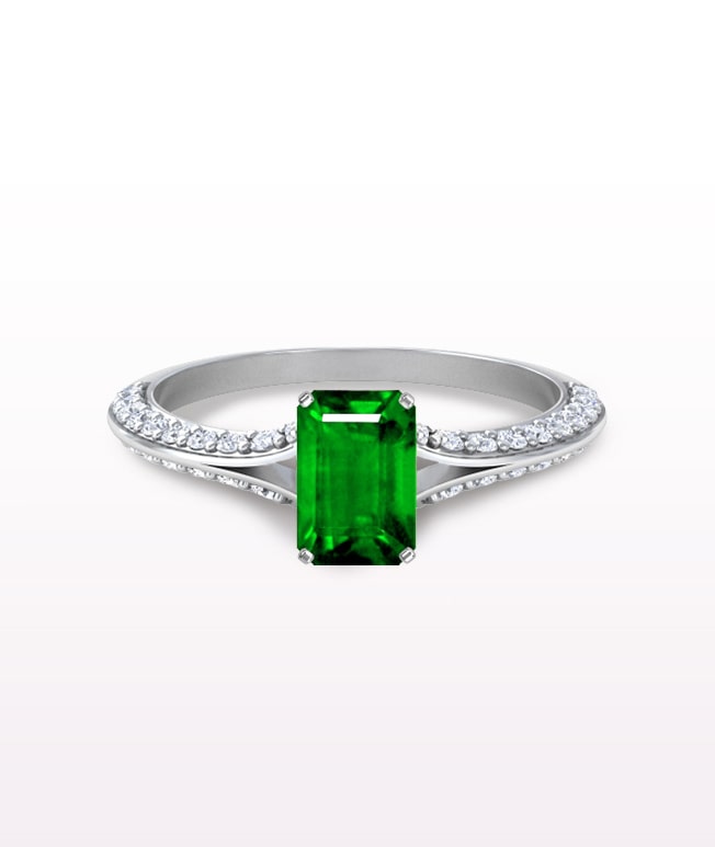 Emerald Split Shank Rings
