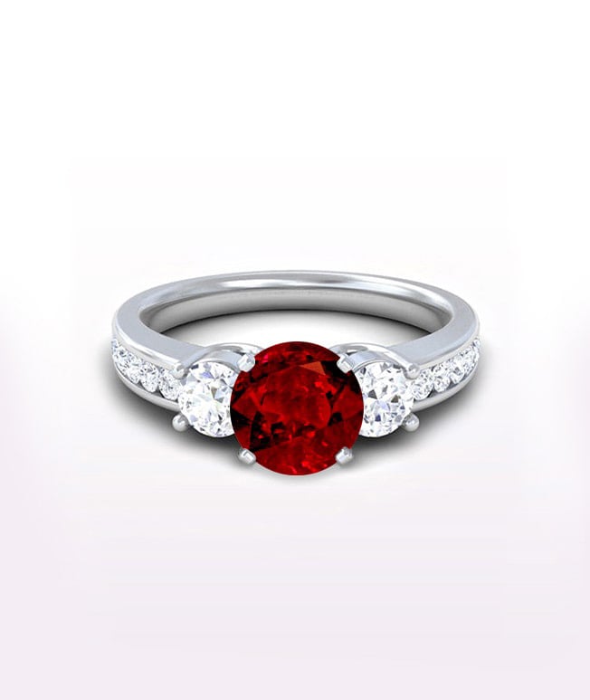 Ruby Side Stone Ring