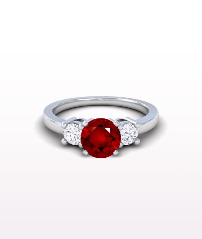 Ruby Classic Three Stone Ring