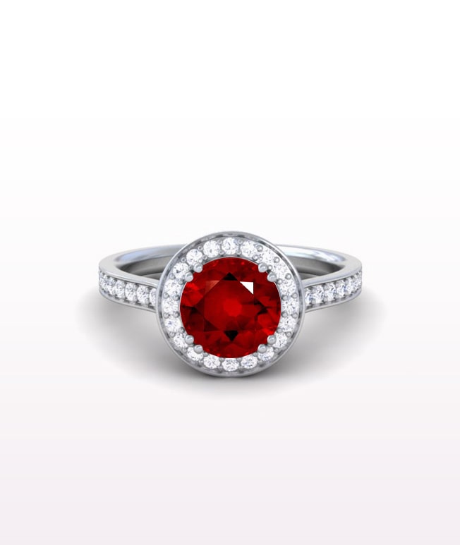 Ruby Halo Rings