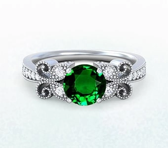 GemsNY Tsavorite Antique Engagement Rings