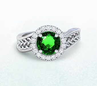 GemsNY Tsavorite Celtic Engagement Rings