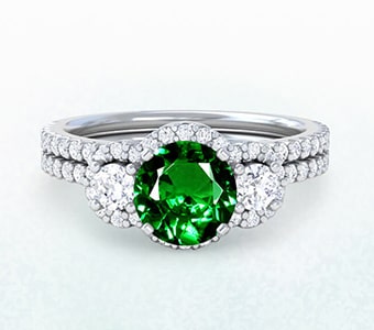 GemsNY Tsavorite Wedding Sets Engagement Rings