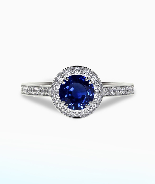 Gemstones Engagement Halo Rings