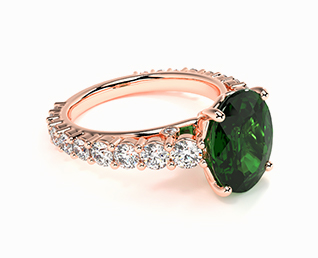Ring Setting with Round Diamond Scalloped Shank