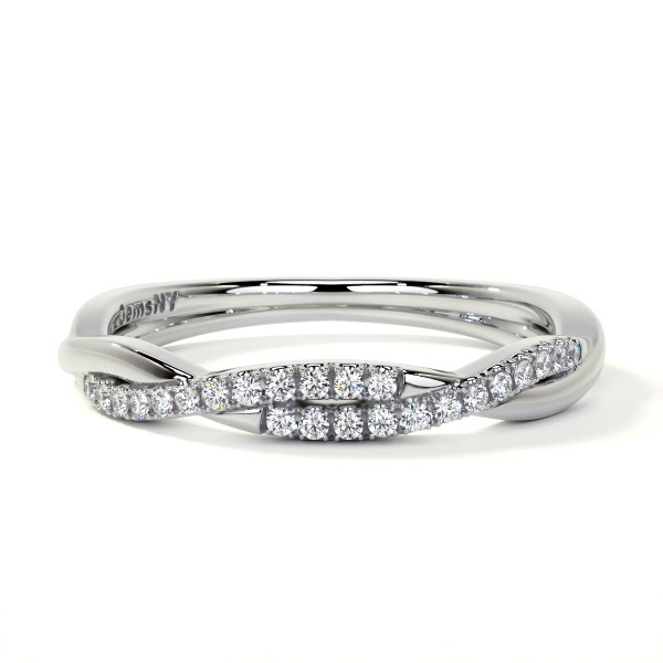Round Diamonds Pave Twist Wedding Band Setting (0.18cttw)