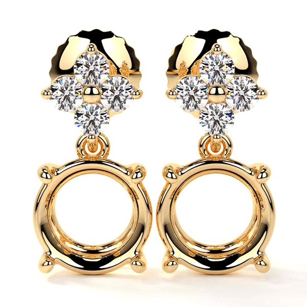 Dangling Earring Settings With Round Diamonds (0.10cttw)