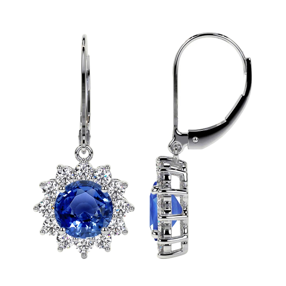 Gorgeous 1.90 Carat Emerald Blue & White Sapphire Drop orders Dangle Earrings For Women's