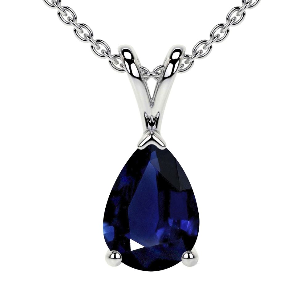 Blue sapphire sales teardrop necklace