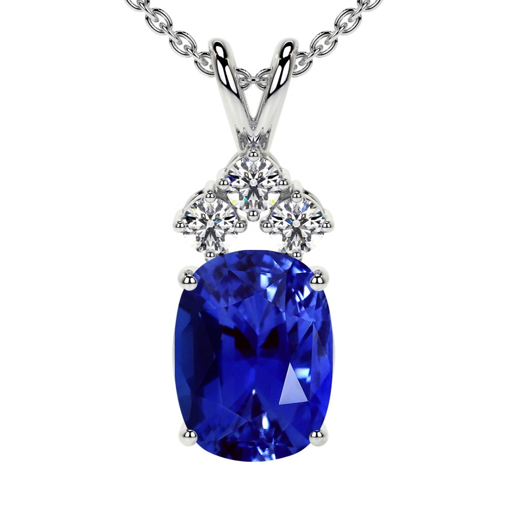 36 Carat Oval Cut Blue Sapphire & Diamond Choker Necklace in 18K