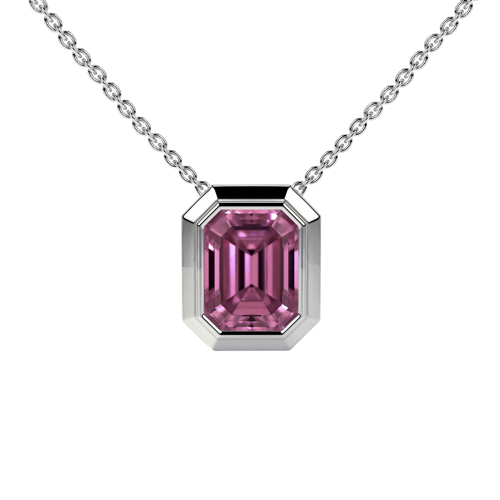 Natural Solitaire Pink Tourmaline Pendant (0.60cts)- PPT045-6X4-AAAA