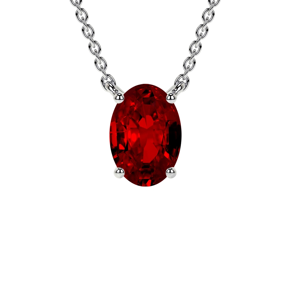 Oval Cut Untreated Ruby Classic Solitaire Pendant (0.65cts.) AAAAA Quality