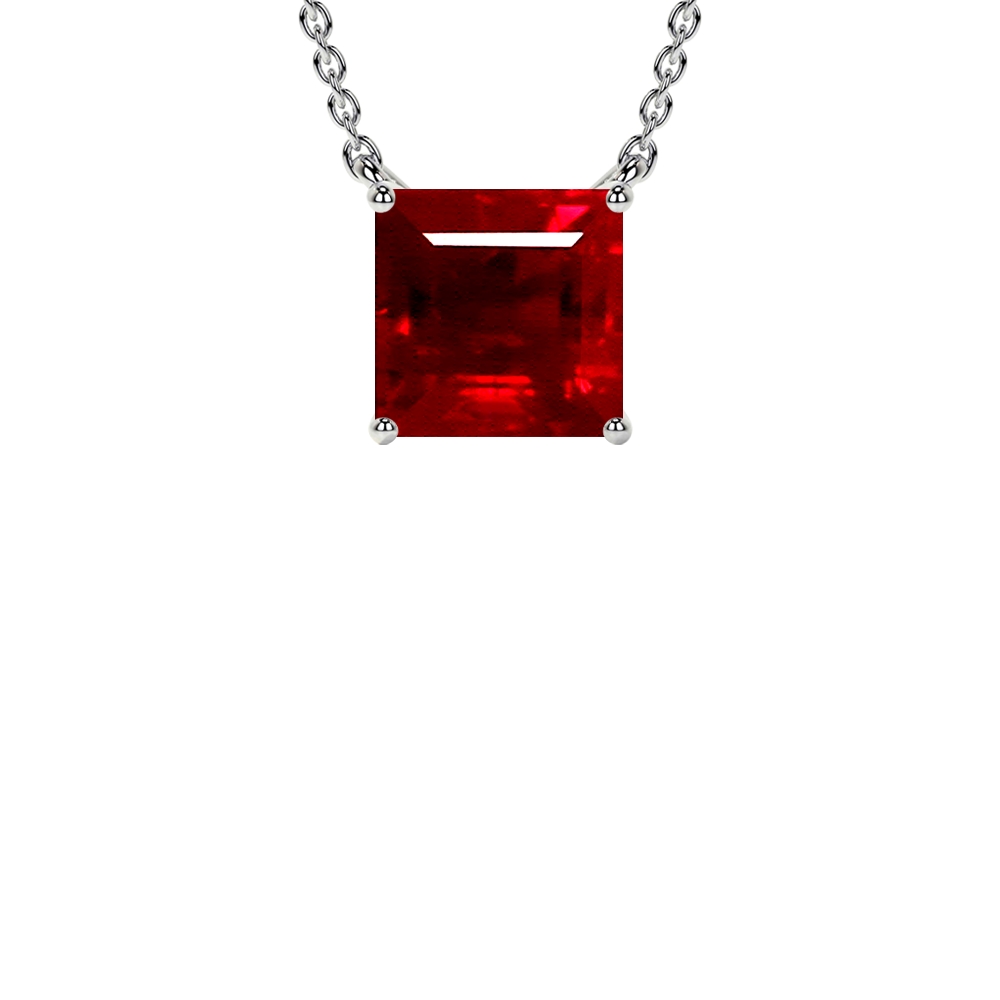Rubans Rhodium-plated Ruby Red Zirconia studded sleek Necklace Set