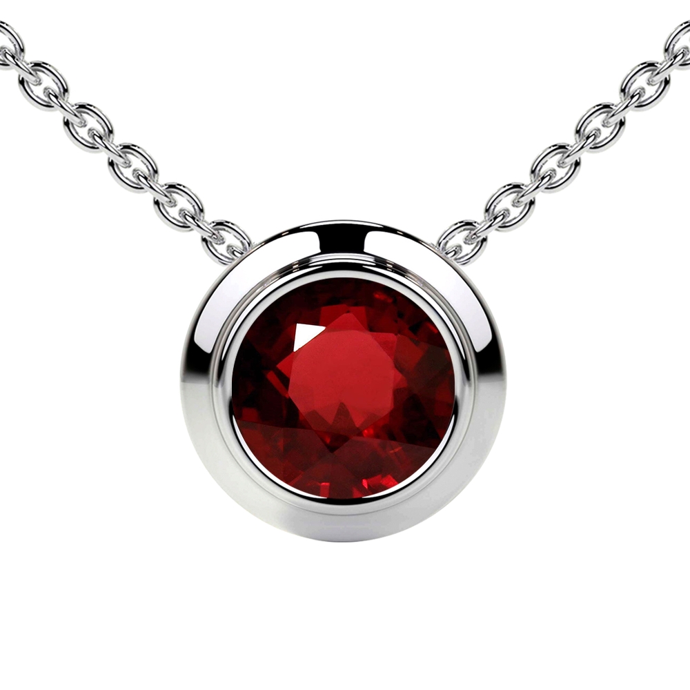 Bezel set hot sale ruby necklace