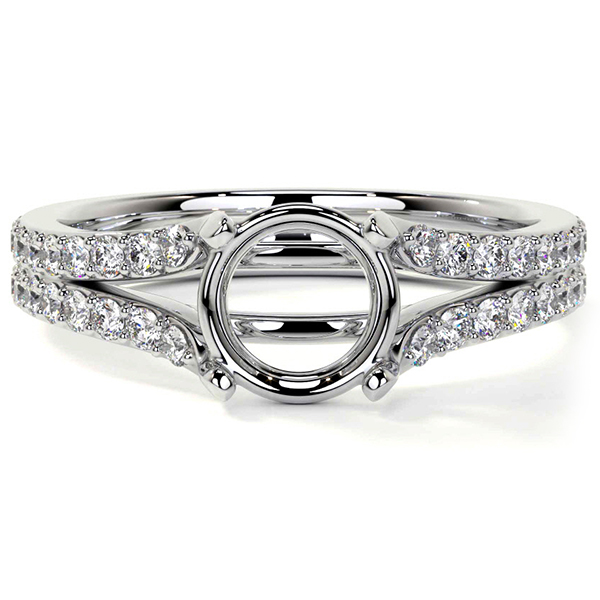 Prong Set Round Diamonds Ring Setting (0.60cttw)