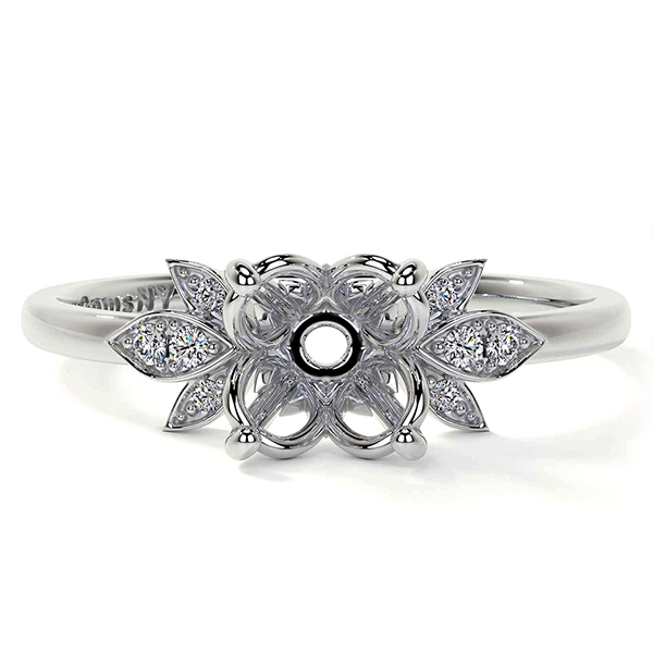 Engagement Ring -Radiant Diamond Engagement Ring Halo Vintage Filigree  Design 0.28 tcw.-ES673
