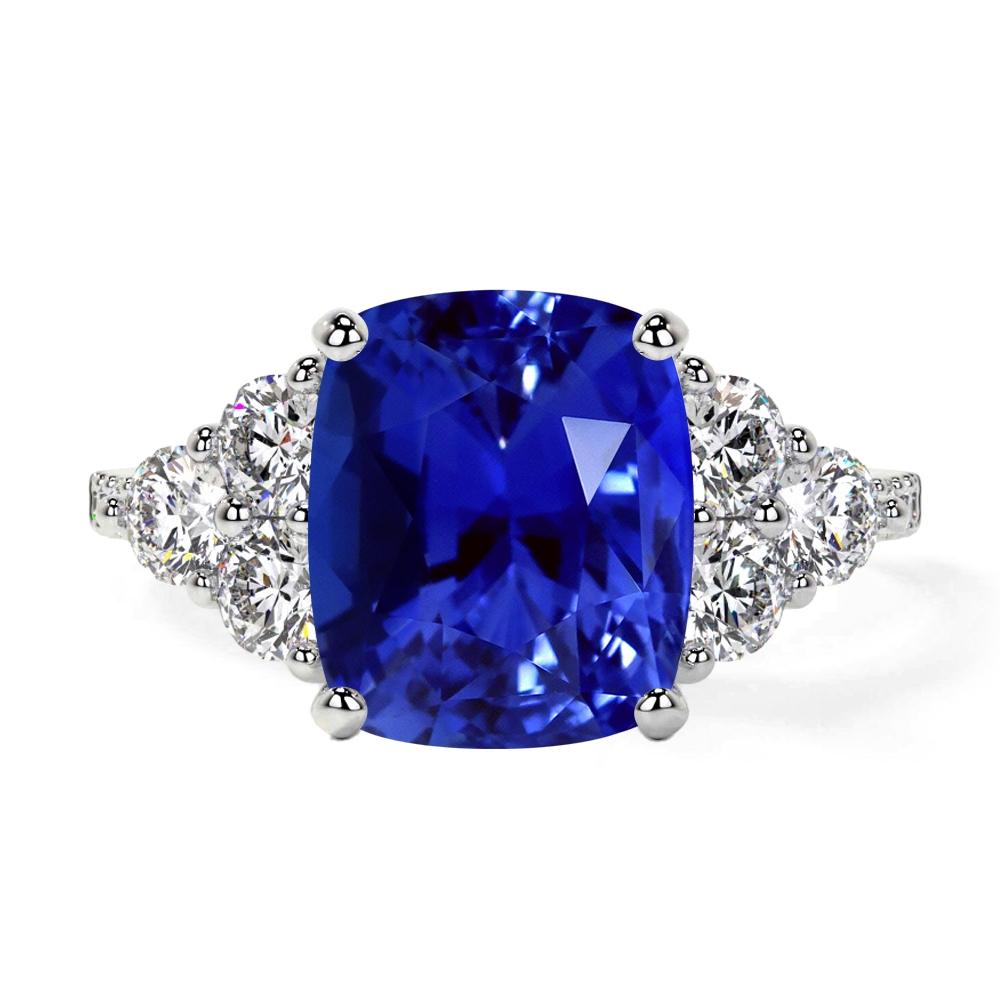 Rectangle blue hot sale sapphire ring