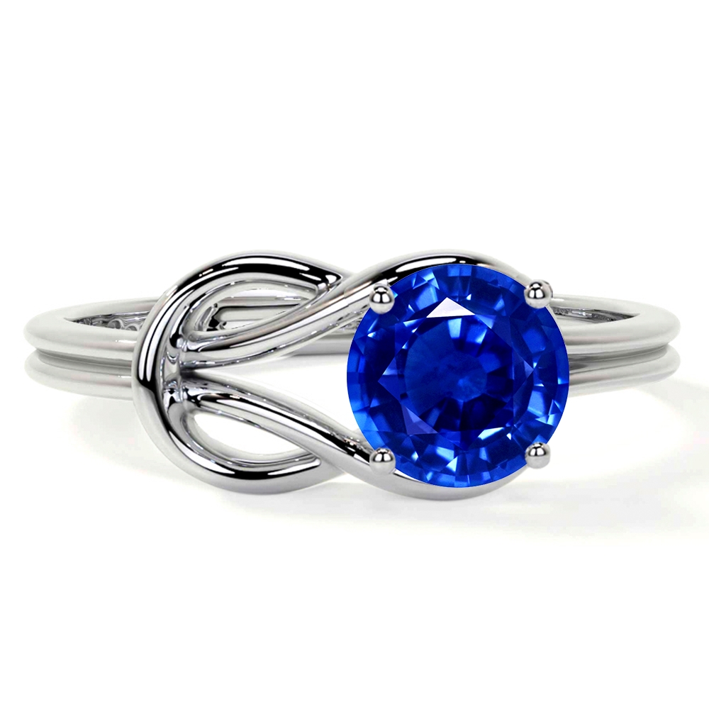 Blueサファイア Natural Blue Sapphire Round Vintage Prong Set Solitaire Ring(1.05