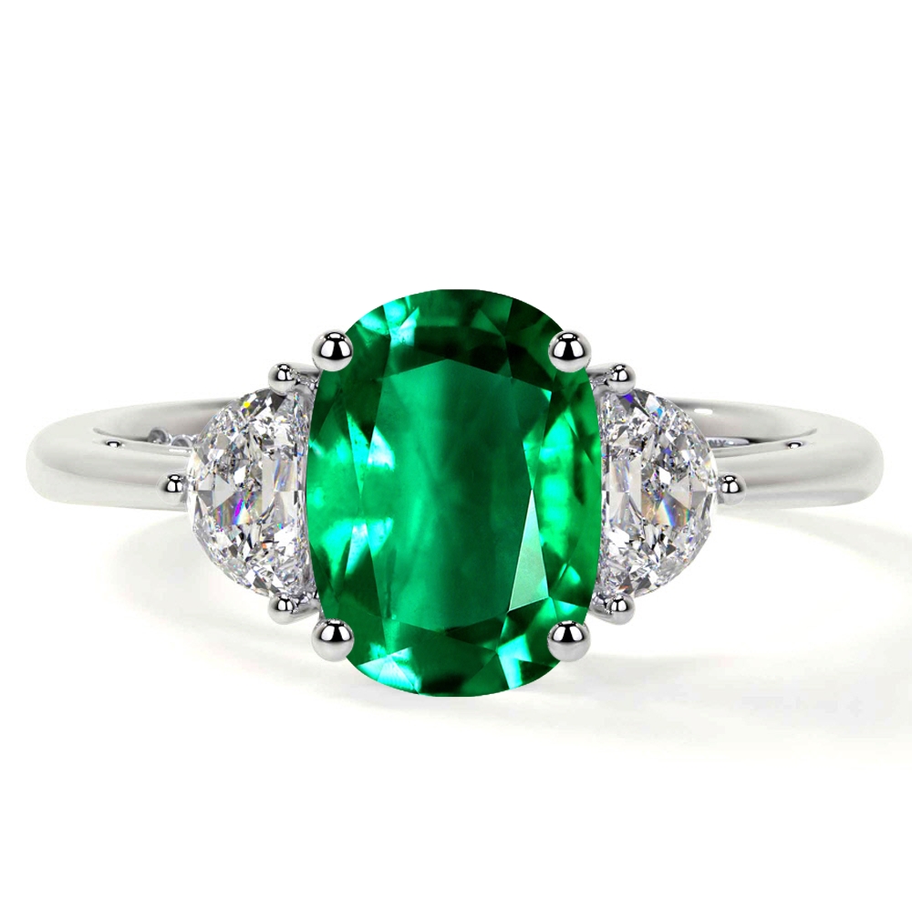JeenMata 2.25 Carat Rectangle Vivid Lab Created Green Emerald Trio Wedding  Ring Set in 18k Black Gold over Silver - Walmart.com