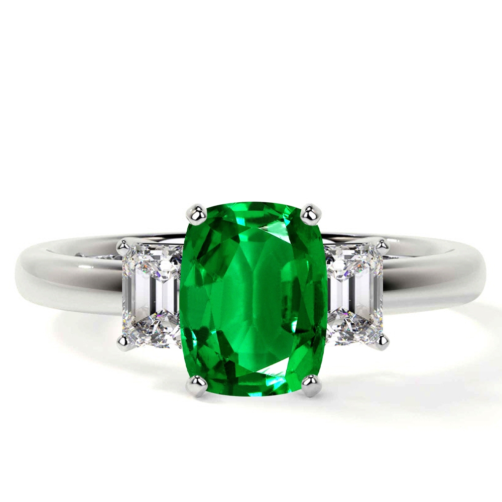 Cushion emerald cut ring deals