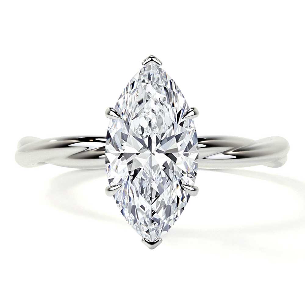 Lab Grown Diamond Marquise Shape Solitaire Ring IGI - Main Image