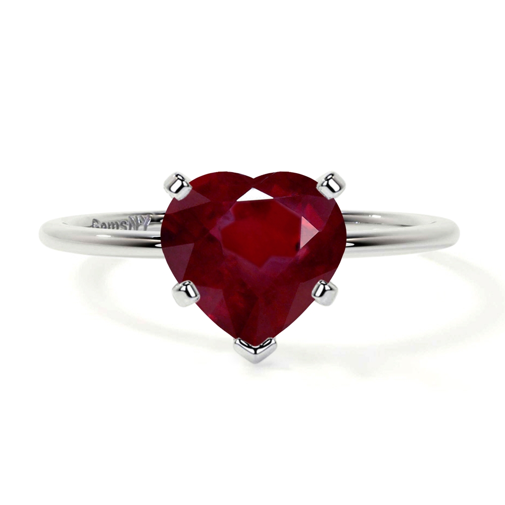 Heart Cut Diamond Ring, 2.5 Ct Red Ruby Ring, Single Stone Ring, Three Prong Solitaire cheapest Ring, Women's Engagement Ring, 14K Yellow Gold Finish