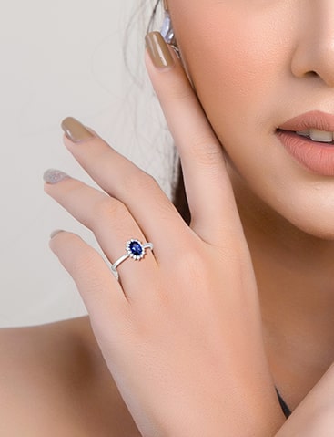 Shop Princess Diana Inspired Blue Sapphire Halo Ring