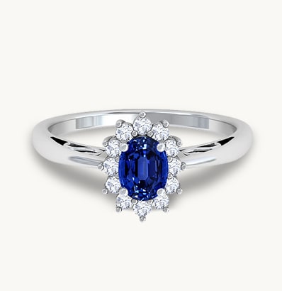Shop Princess Diana Inspired Blue Sapphire Halo Ring