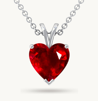 Heart Ruby Solitaire Pendant