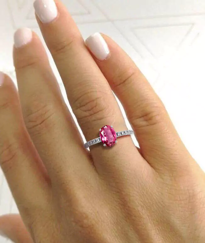 Pink Tourmaline Engagement Ring