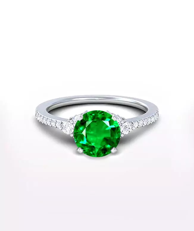 Emerald Side Stone Rings
