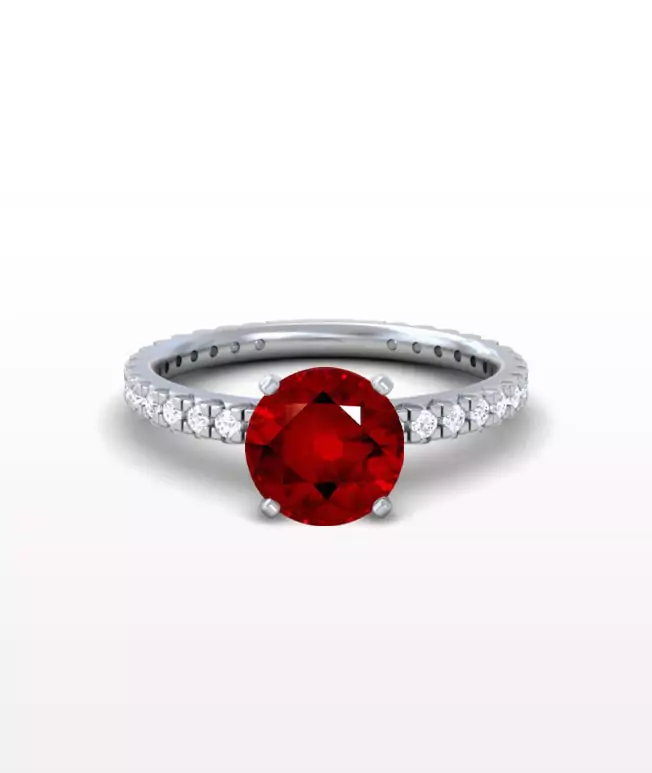 Ruby Classic Pave Rings