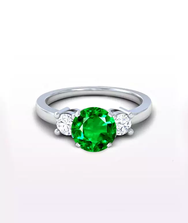 Emerald Classic Three Stone Ring