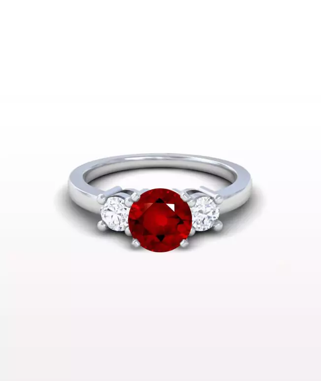 Ruby Classic Three Stone Ring