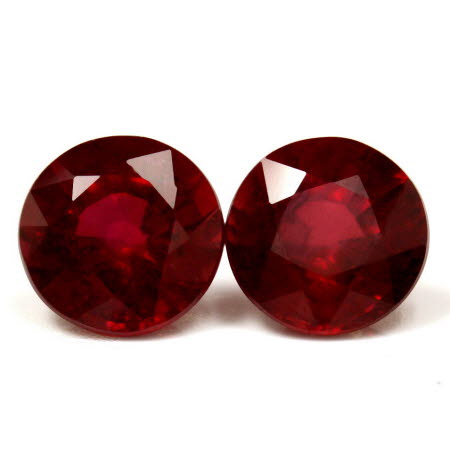 Composite 5.49 cttw. Ruby Round Matched Pair