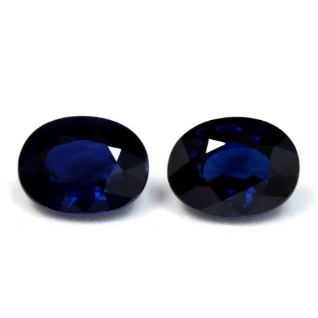 3.86 cttw. Sapphire Oval Matched Pair, AA Quality | GemsNY