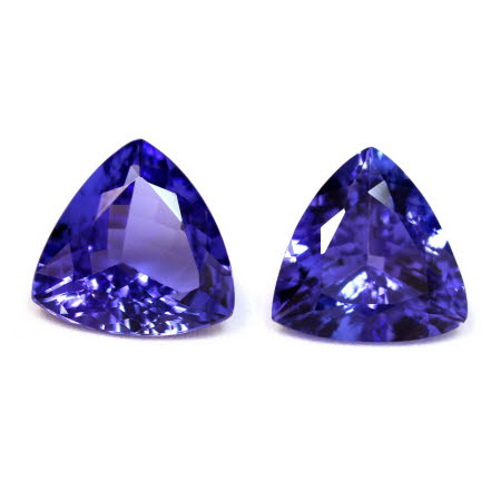 6 mm Trillion Purple Blue Tanzanite Matching Pair Natural Tanzanite Clean Stones 