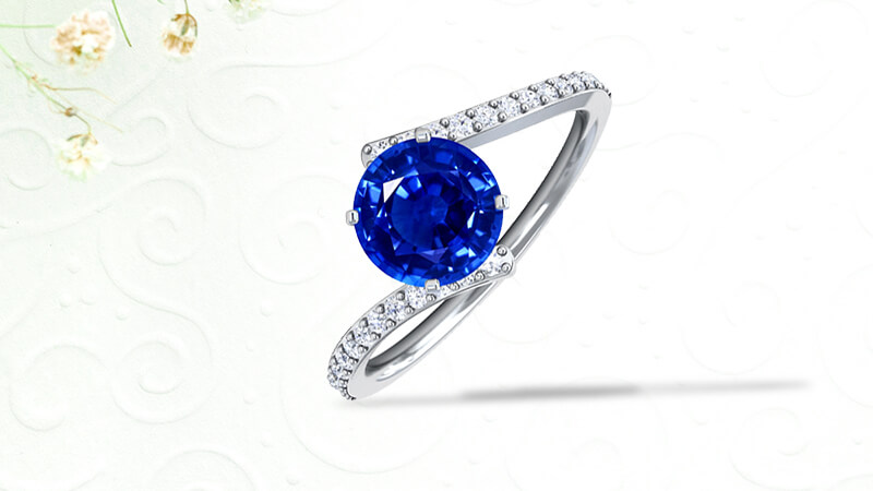 Bypass Shank Sapphire Engagement Ring