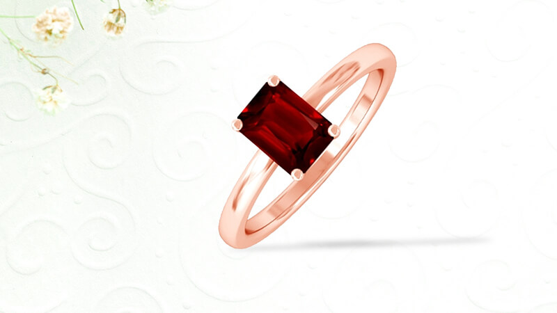 Emerald Cut Ruby Engagement Ring 