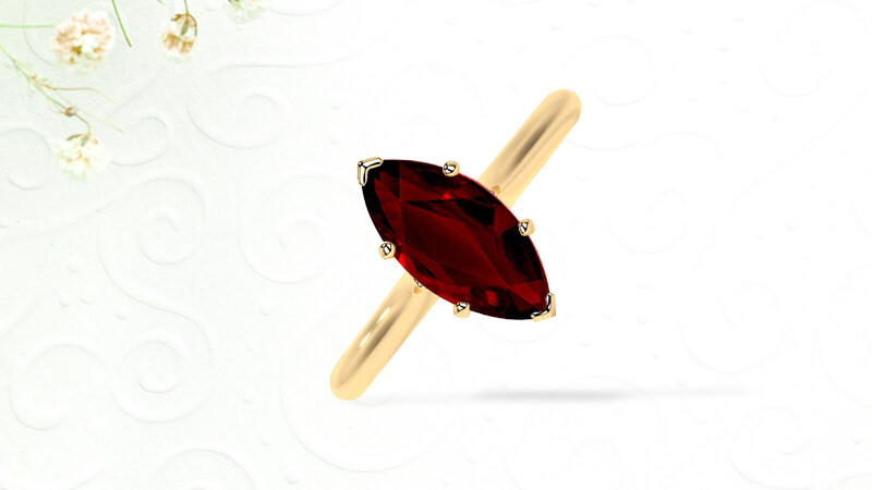 Marquise Cut Ruby Engagement Ring