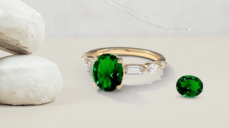 Oval-shaped Emerald Engagement Ring Oval-shaped Emerald Affordable Engagement Rings