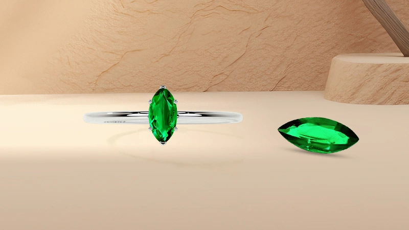 Marquise-cut Emerald Engagement Ring Marquise-cut Emerald Affordable Engagement Rings