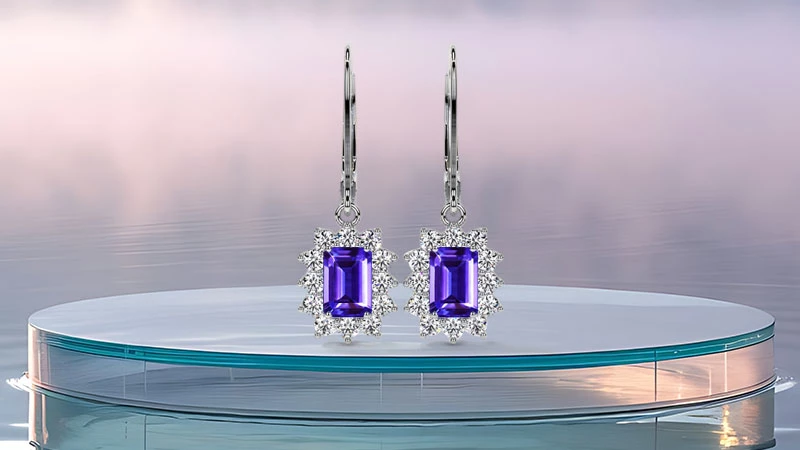 December birthstone drop earrings