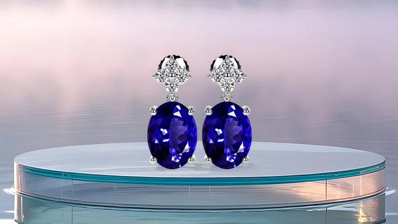 Oval-shaped december birthstone drops