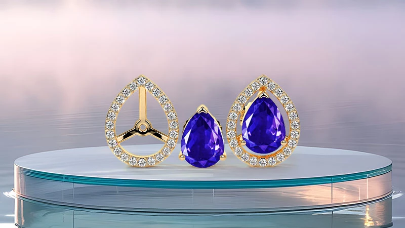 pear-shaped tanzanite stud earrings