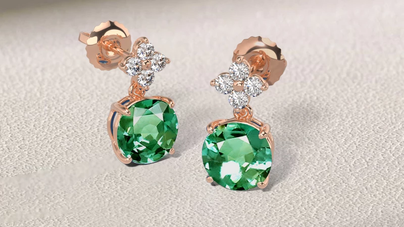 Alexandrite drop earrings for June Birthdays