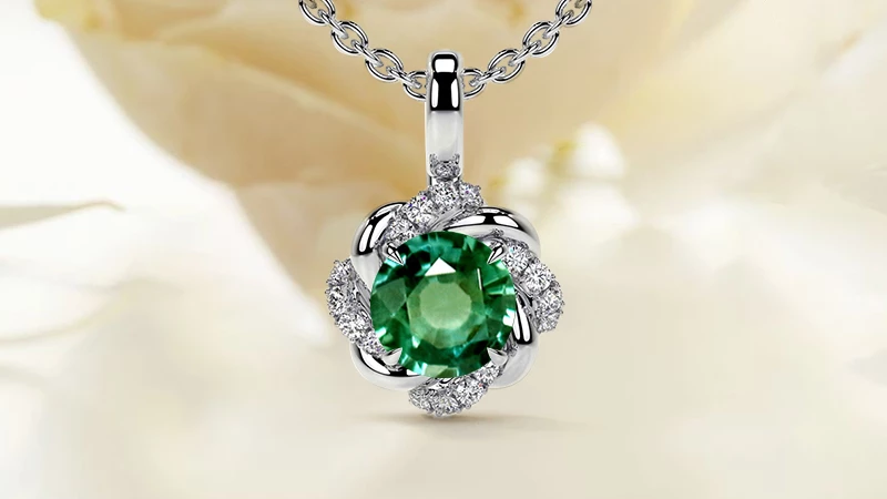 Alexandrite side stone pendant for June Birthdays