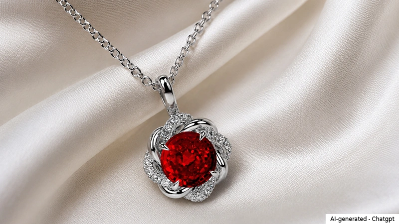 Round Ruby Pendant 